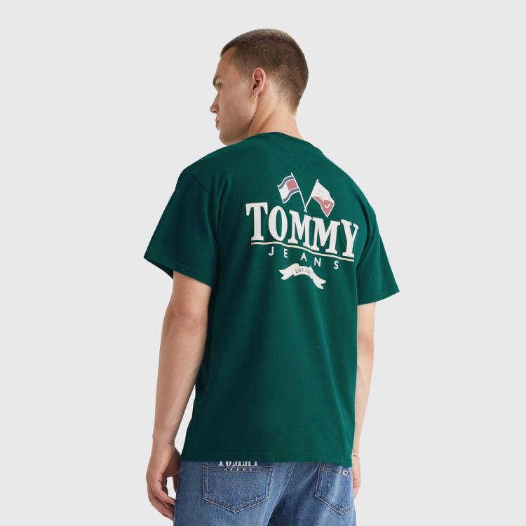Tommy Jeans 男纯棉潮流旗帜字母胶印舒适百搭短袖T恤14997