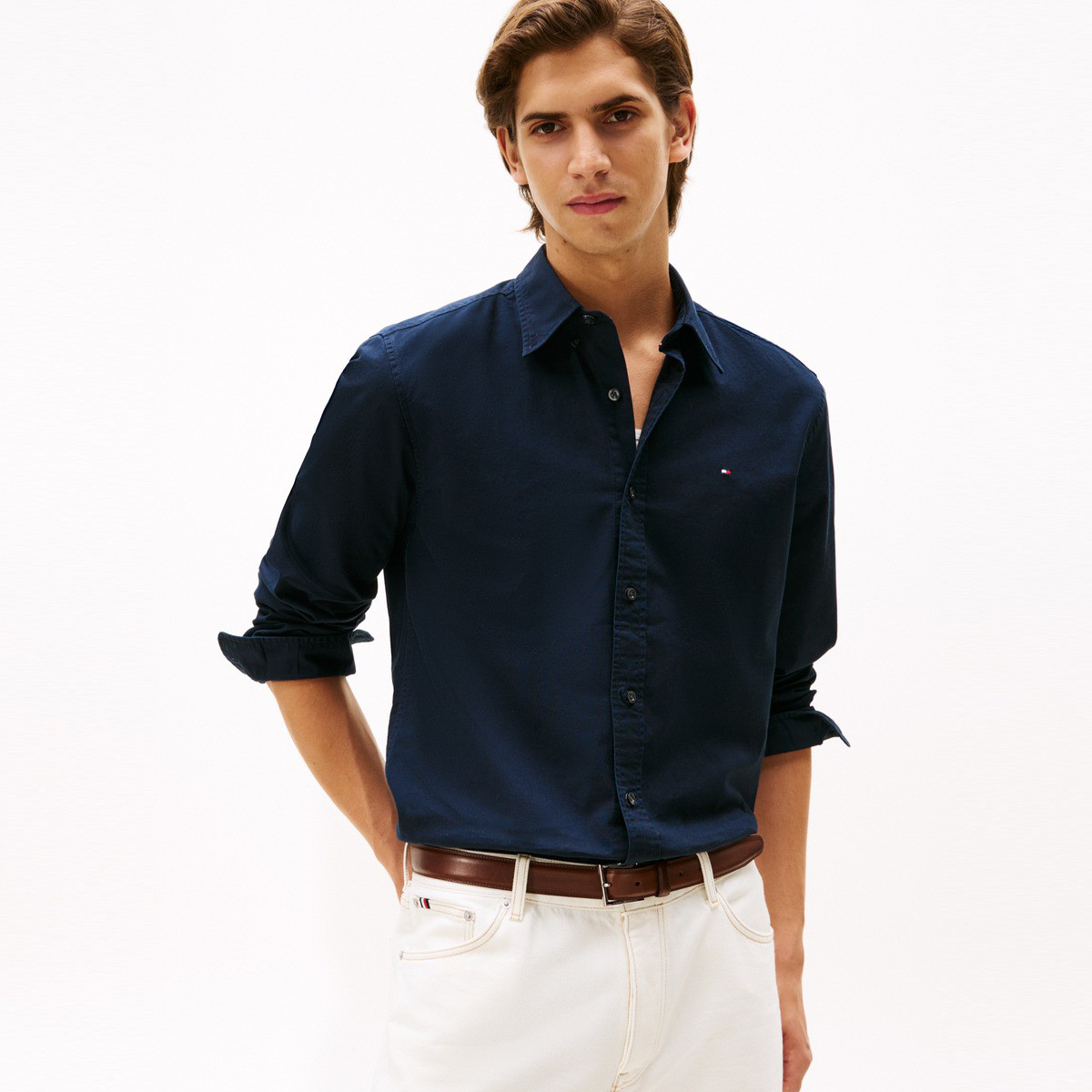 TOMMY HILFIGER 【弹力牛津纺】Tommy Hilfiger26秋新款男透气轻量易打理条纹衬衫