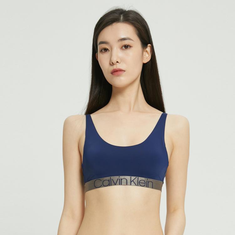 Calvin Klein 【圣诞礼物炫光引力带】CK内衣女士U型光泽围边轻运动背心式文胸