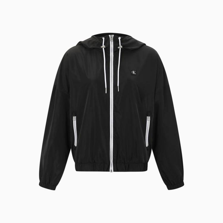 CALVIN KLEIN Calvin Klein CK Jeans春秋女装时尚抽绳连帽刺绣贴片短款单夹克外套J216168