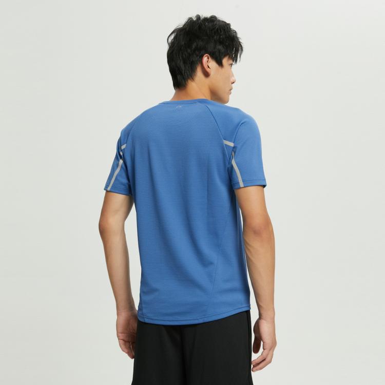 CK运动夏季男士圆领插肩袖反光条字母跑步健身短袖T恤4MS2K106