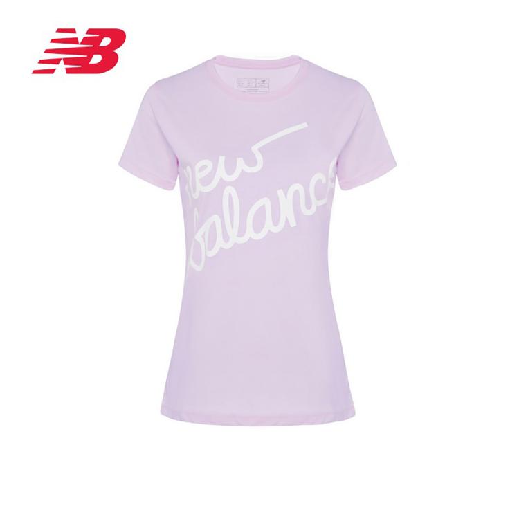 New Balance Nb女款针织半袖运动休闲印花t恤 In Purple