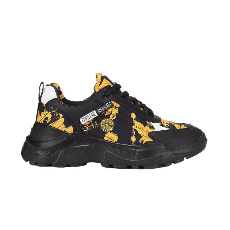 Versace Jeans Couture Black Speedtrack Logo Couture Sneakers In Eg89
