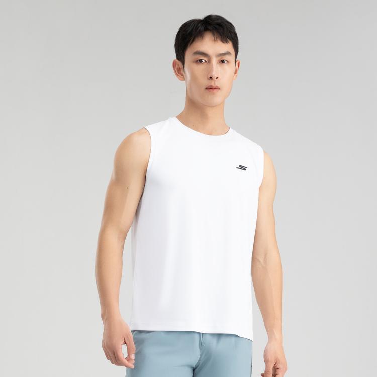 Skechers 【日常】男士运动t恤日常速干针织无袖t恤衫夏季 In White