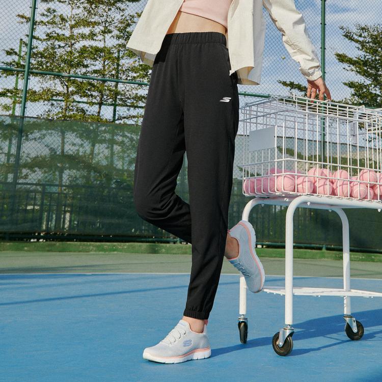 斯凯奇 【户外慢跑裤】春季爆款运动裤女梭织长裤女式休闲裤