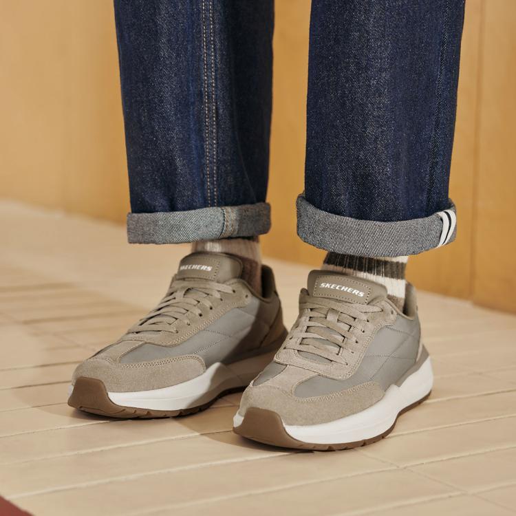 SKECHERS 斯凯奇 【舒适运动】男鞋复古慢跑鞋休闲鞋休闲运动鞋男德训鞋百搭秋冬季