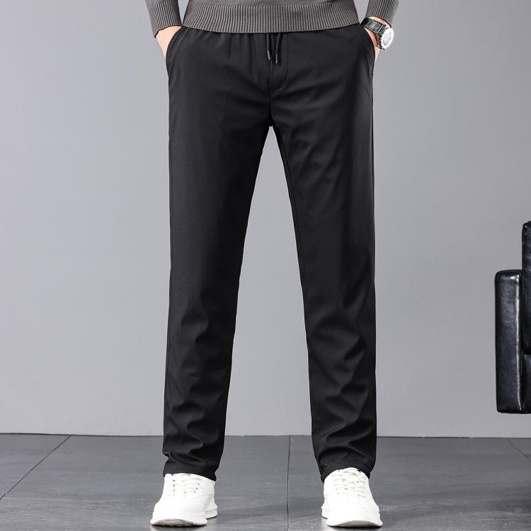 雪中飞 【90%鹅绒】秋冬男士保暖松紧腰裤子直筒裤长裤男式羽绒裤