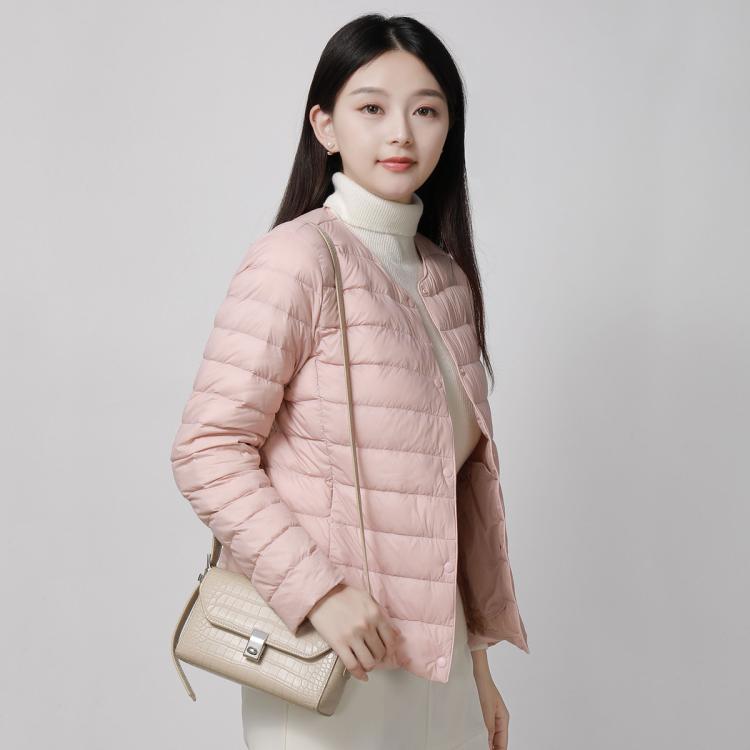 雪中飞 【90%鸭绒】圆领轻薄短款秋冬百搭外套女内穿外搭女式羽绒服