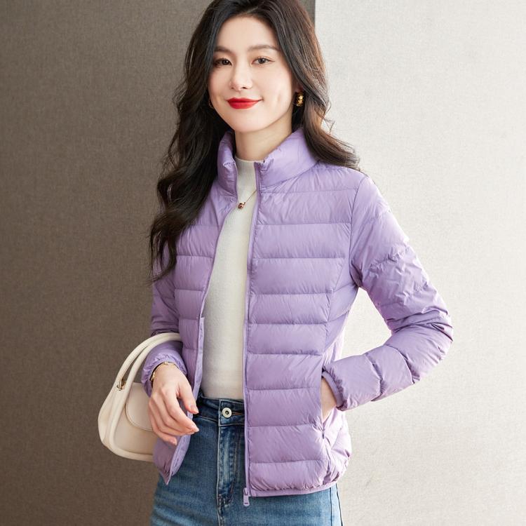 雪中飞 【90%鸭绒&立领羽绒外套】春季秋羽绒保暖轻薄女式羽绒服