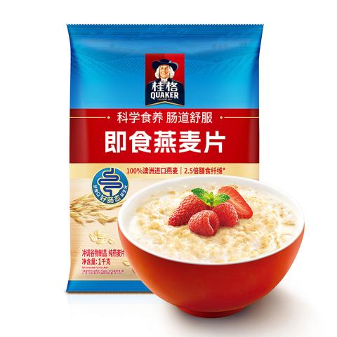 桂格 配封口夹3kg即食原味纯燕麦片6斤0添加蔗糖早餐冲饮全麦纯麦 图片 2