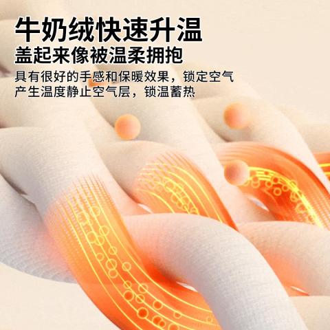 诺米美物 牛奶绒毛毯办公室午睡盖毯双面加绒珊瑚绒单人学生宿舍毯子厚床单 图片 3
