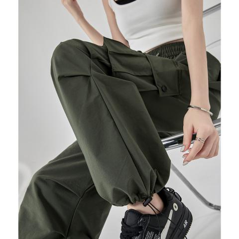诺米美物 工装裤女夏季薄款2025显瘦坠感潮酷高腰小个子两穿休闲裤女 图片 6