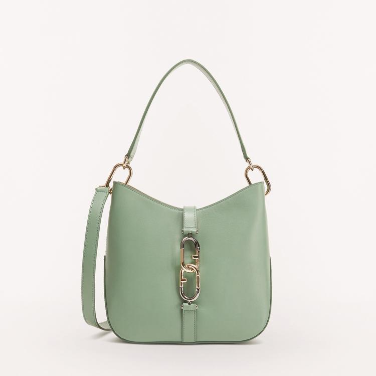 Furla Sirena小号牛皮女士背提包 In Green