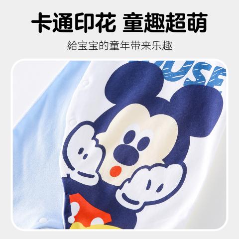 迪士尼 【亲肤透气】婴幼儿夏季连体衣男女童纯棉超柔爬服夏日a类家居服 图片 3