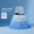 迪士尼 冰雪奇缘艾莎网纱公主裙女童2026夏季新款儿童大童连衣裙裙子 图片 3