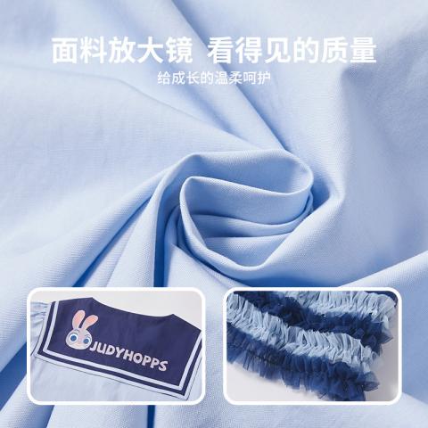迪士尼 【疯狂动物城】朱迪兔学院风套装女童夏季新款衬衫网纱半裙两件套 图片 8