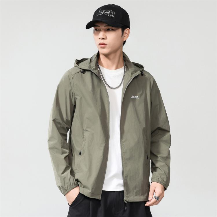 JEEP 防晒衣男士夏季2025防紫外线外套冰丝透气薄款钓鱼防晒服
