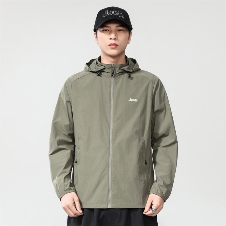 JEEP 防晒衣男士夏季2025防紫外线外套冰丝透气薄款钓鱼防晒服