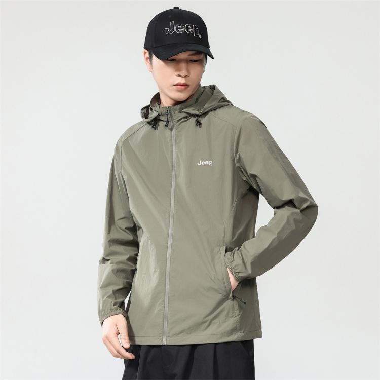 JEEP 防晒衣男士夏季2025防紫外线外套冰丝透气薄款钓鱼防晒服
