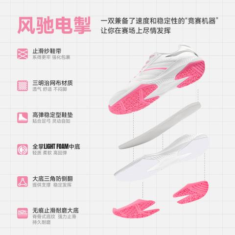 李宁 新款羽毛球鞋透气防滑耐磨缓震室内外训练专用运动鞋 图片 5