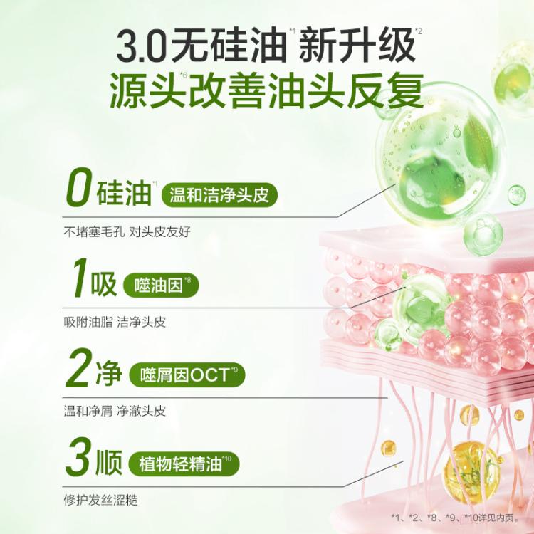 阿道夫 无硅油洗发水控油蓬松持久留香丰盈柔顺洗发露柔顺滋养男女正品