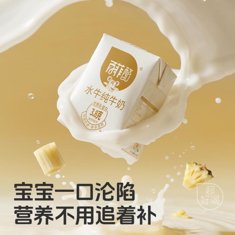 百菲酪 百菲酪3.8g乳蛋白水牛纯牛奶200ml*12盒礼盒装