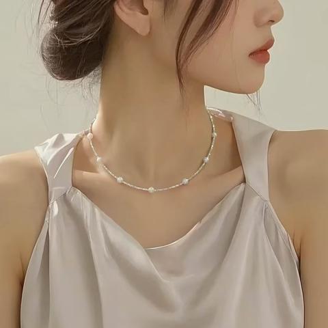 诺米美物 法式碎银子满天星项链女法式高级感925纯银锁骨链可刻字礼物女 图片 3