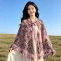 诺米美物 春夏气质出行百搭印花披肩高级感出行外搭遮阳防风斗篷护肩护颈 图片 3