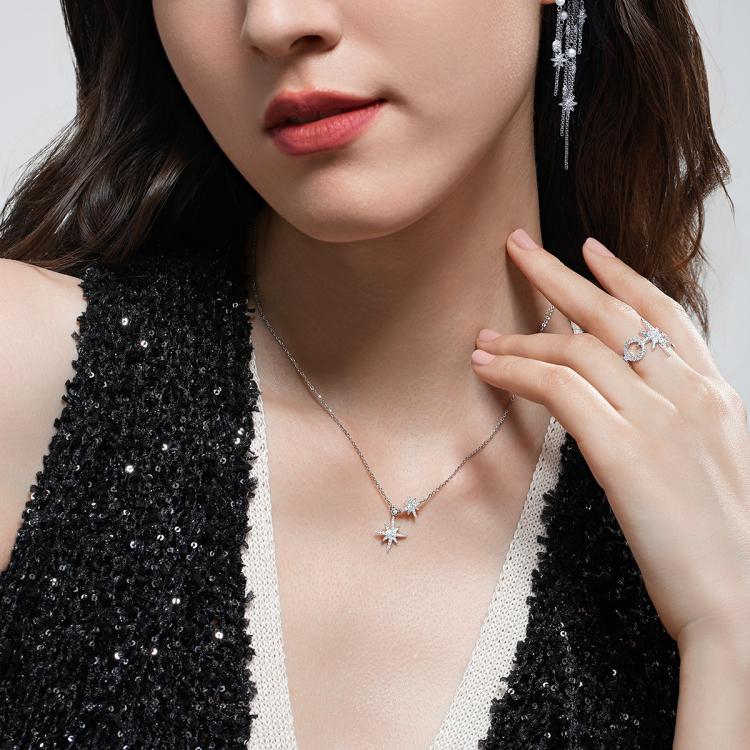 apm MONACO Baby双六芒星925银轻奢高级感项链锁骨链AC6424OX