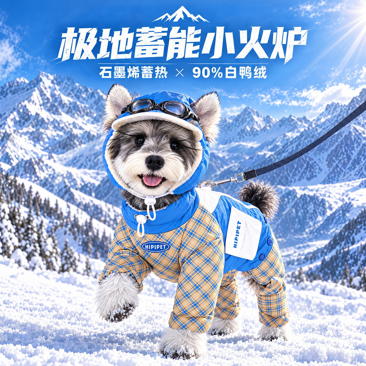 嬉皮狗 小狗狗羽绒服秋冬装比熊泰迪雪纳瑞小型犬宠物冬天四脚衣服