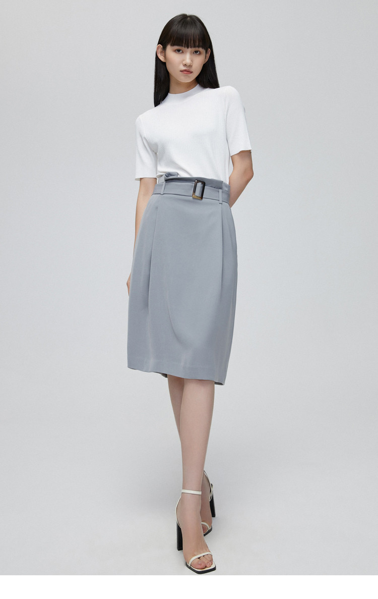 秋季女装商务通勤简约舒适百搭高腰直身裙职业半身裙半截裙