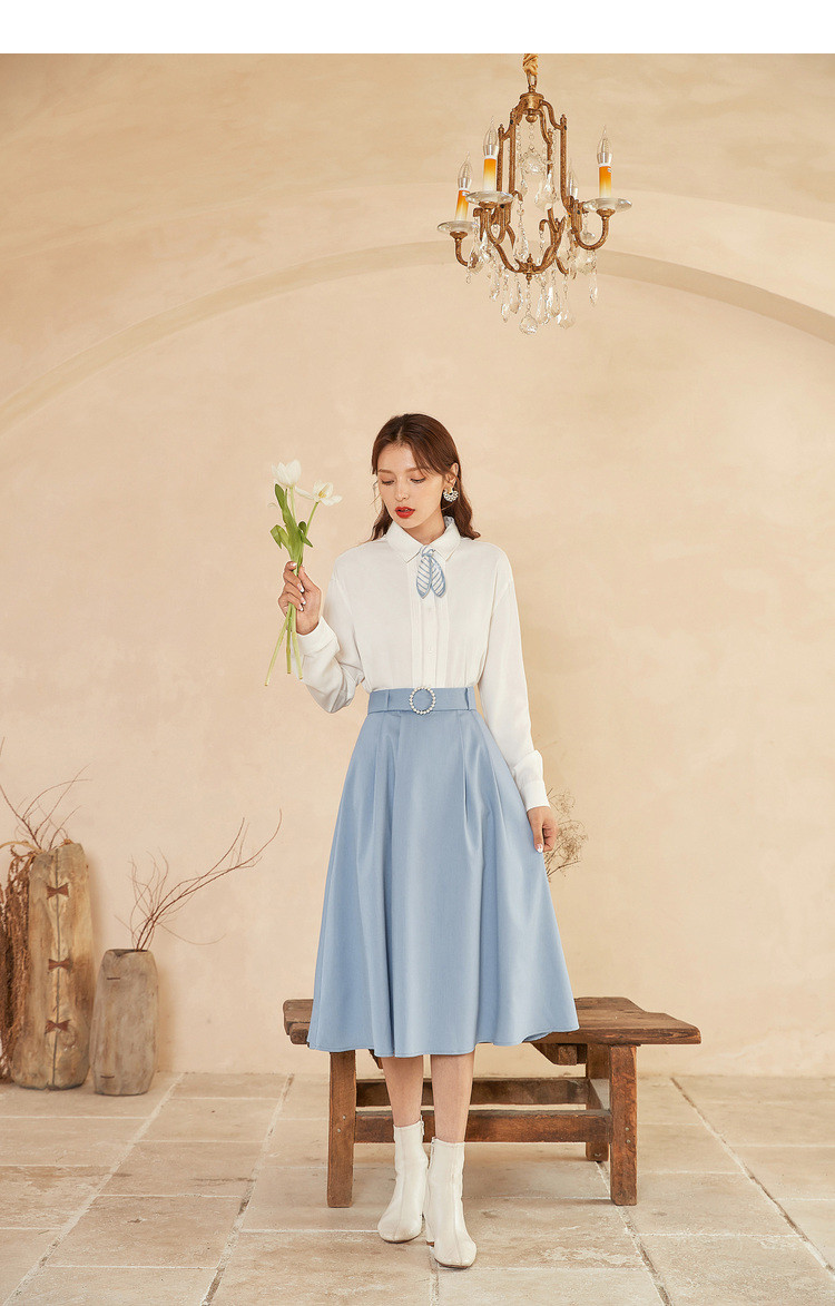 【罗马假日】2021秋装高腰显瘦半身裙赫本风中长款a字裙