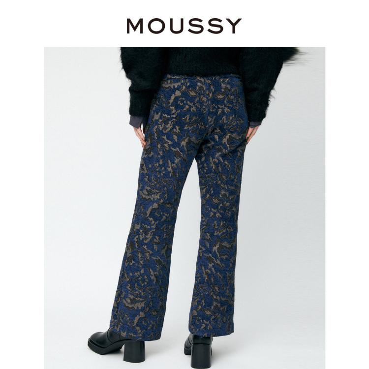 Moussy 秋季花色中心线重工微喇休闲裤010eam30-7840