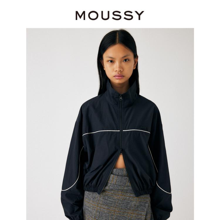 Moussy 秋季新品街头运动风休闲夹克短款外套010gas30-7140