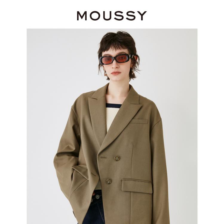 Moussy 秋季气质日杂风后背不规则西装外套028hsz30-0461