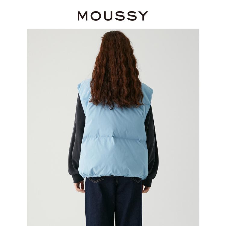 MOUSSY MOUSSY 冬季简约休闲拼接面料羽绒服背心028GAZ30-5950