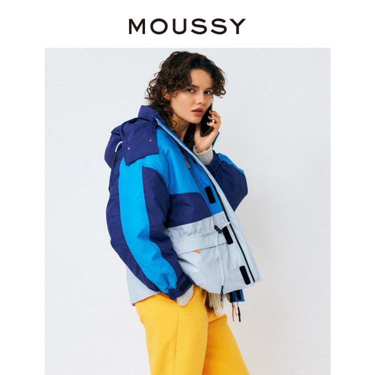 MOUSSY MOUSSY 秋季山系户外风工装撞色连帽羽绒服028FAZ30-5540