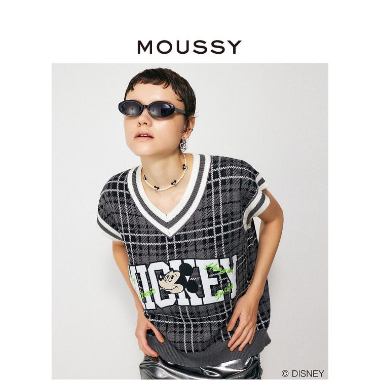 Moussy 春季新品迪士尼合作款小香风针织背心010gaq70-5090