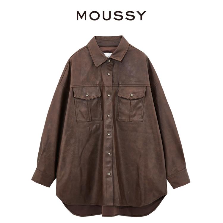 MOUSSY MOUSSY 明星同款秋季女士酷帅街头风皮衣外套028HSZ30-0531 6921117729545089496