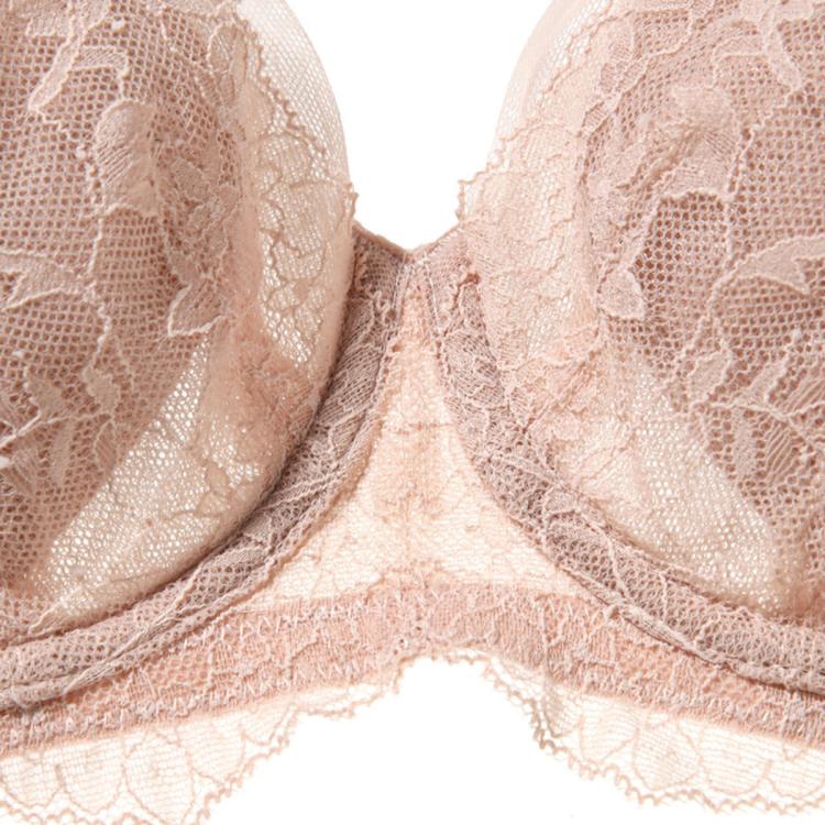 爱慕 【精致花瓣杯内衣 透气不凸点】性感蕾丝承托文胸薄款女