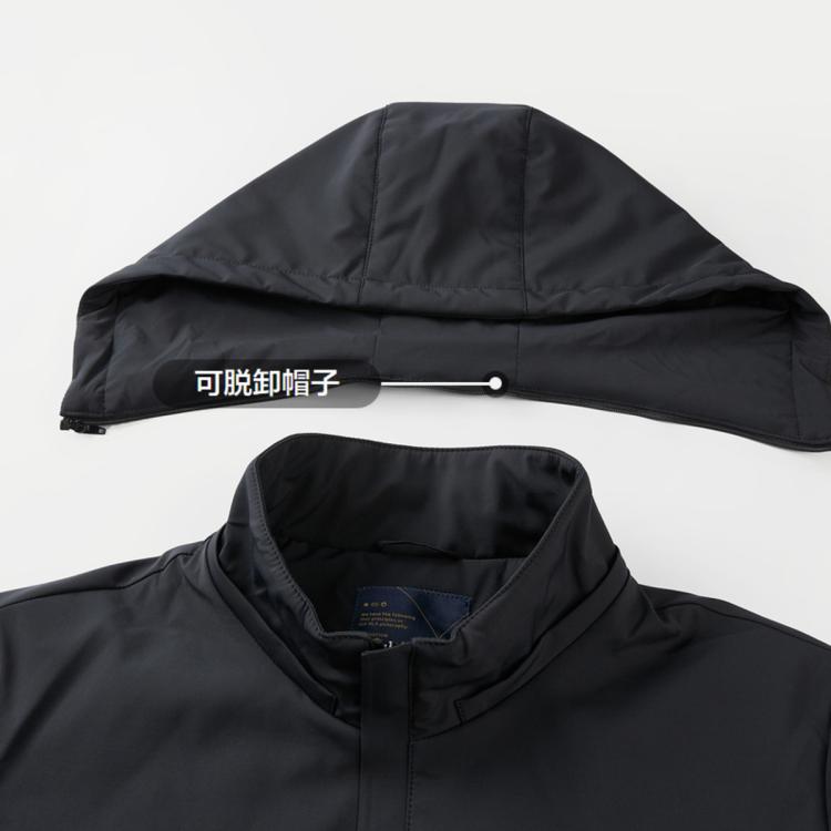 海澜之家 【防钻绒】秋冬可脱卸帽挺括纯色鸭绒保暖男士羽绒服