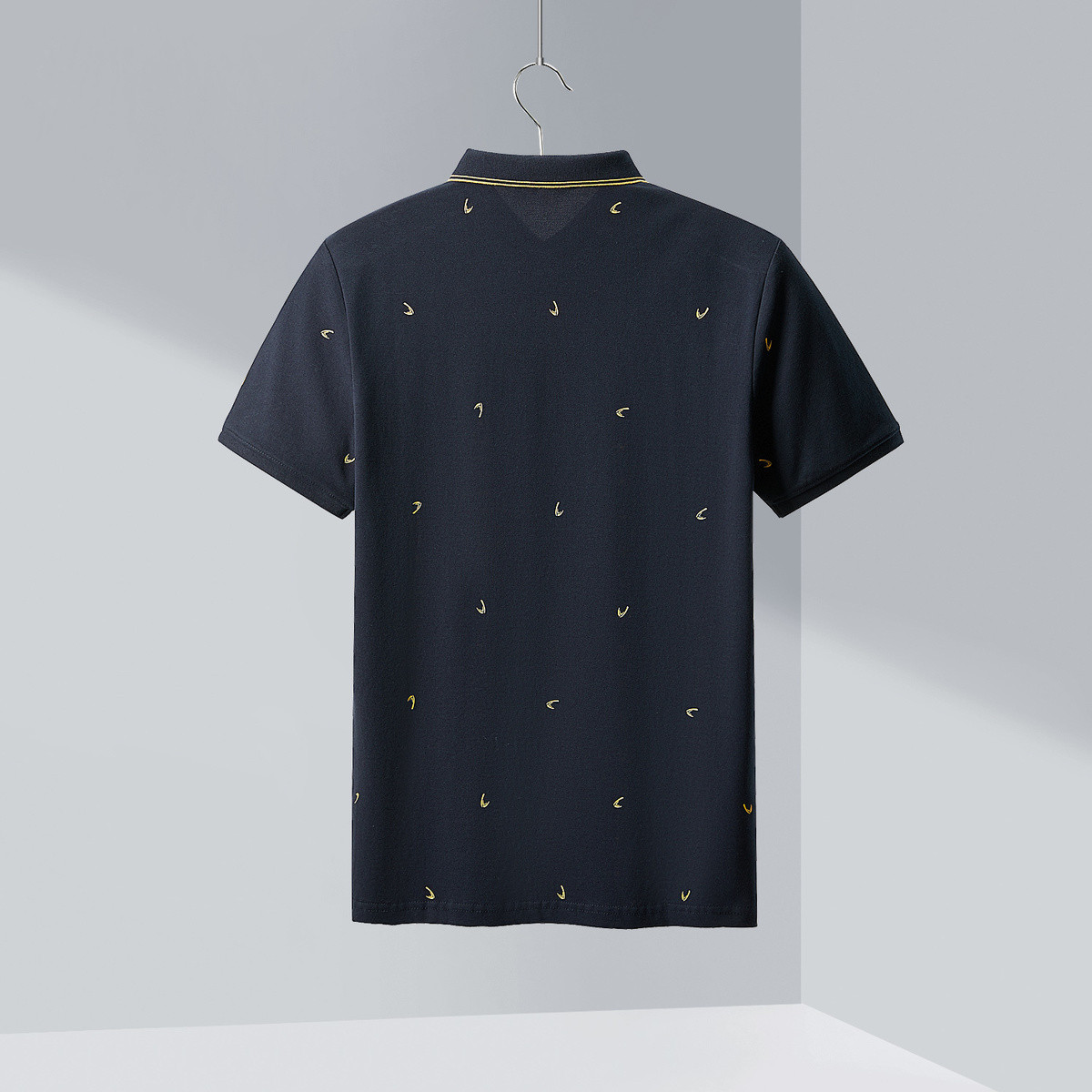 hla海澜之家男士印花图案翻领半开襟短袖polo