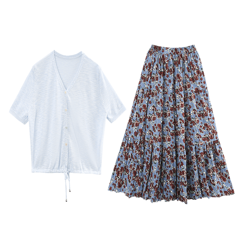 ���ѵ���԰ �ļ�����ϵ���ſ���֯��ӡ���ɽ�������ȹ������װ90Ԫ