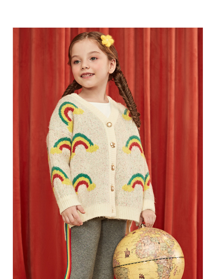 辛巴娜娜童装20秋季新款中大童女童儿童外套可爱毛衣针织开衫