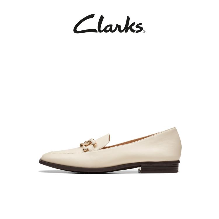 Clarks 其乐女鞋24新品乐福鞋女复古小皮鞋单鞋通勤鞋 In Neutral