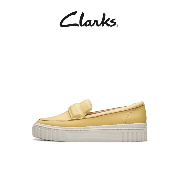 Clarks 【专柜同款】其乐街头系列女鞋英伦风圆头厚底乐福饼干鞋 In Yellow