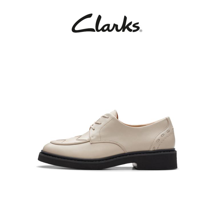 Clarks 【专柜同款】其乐女鞋优雅英伦德比鞋单鞋淑女复古皮鞋 In Neutral