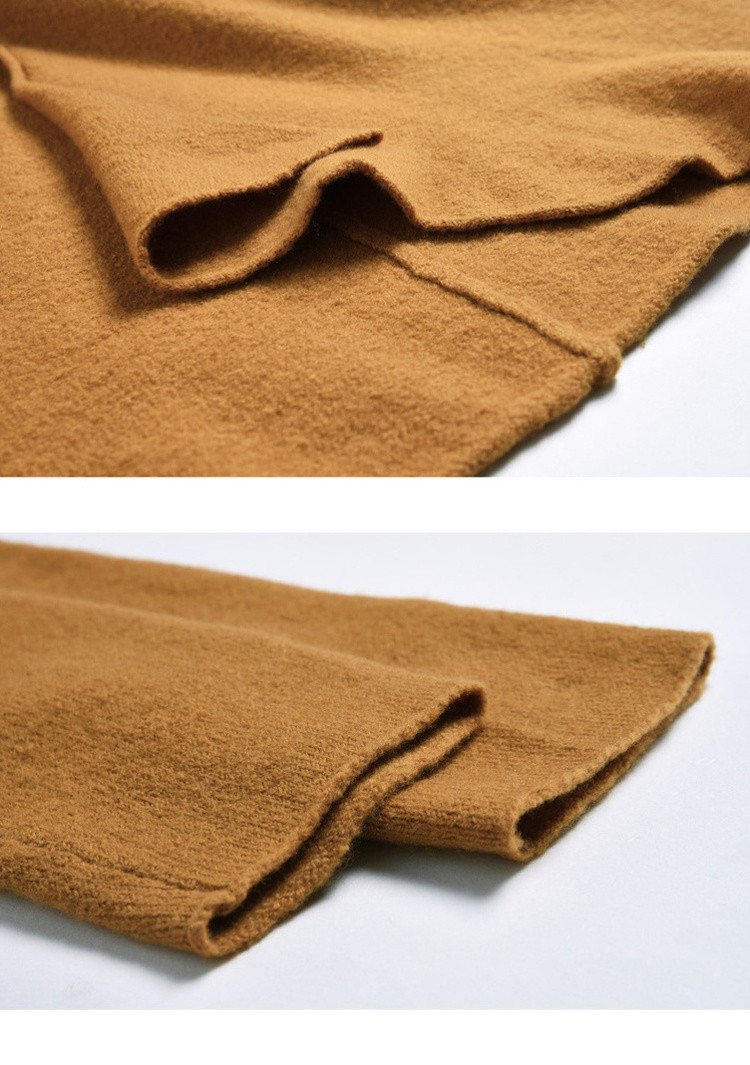 噢姆噢姆aum2019春季清新减龄焦黄色纯羊毛长袖女士针织毛衫开衫m1161