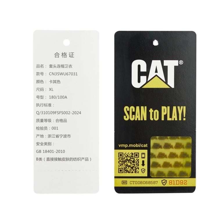 CAT CAT 【高弹棉感面料】CAT秋冬24款男士户外插肩袖连帽套头卫衣