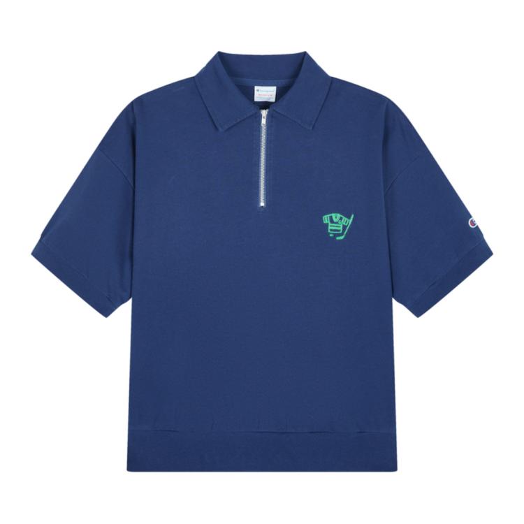 Champion 【品牌直营】刺绣logo女式翻领短袖polo衫夏t恤半拉链 In Multi